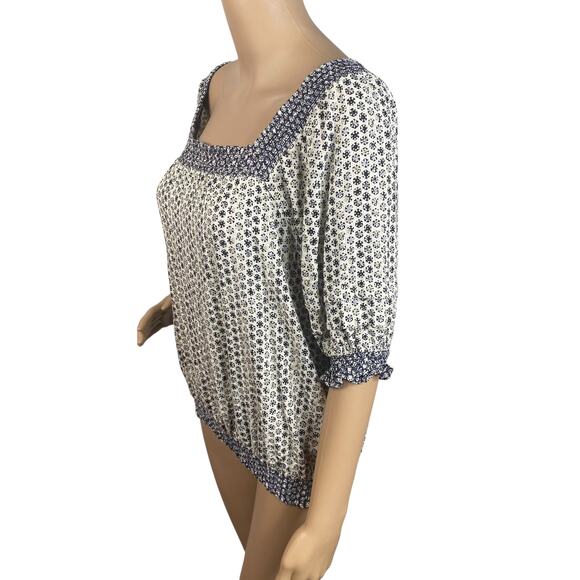 NEW Fat Face Dot Print Square Neck Puff Sleeve Cottagecore Blouse Top SZ 8 - Picture 5 of 9